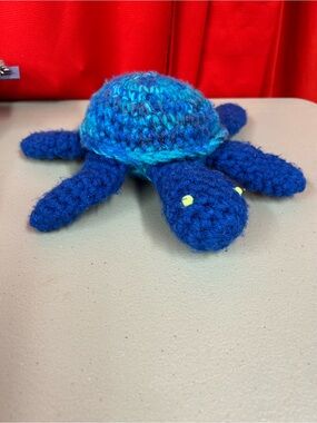 Handmade Blue Crocheted Turtle Plush - Kids Other